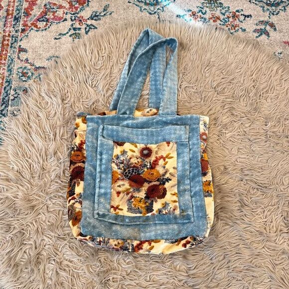 Vintage 1970s terry cloth handmade bag - Picture 8 of 10